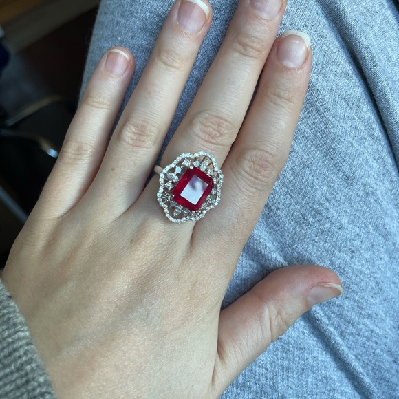 SOLD 14K Gold 9.64tcw. Ruby and Diamond Ring - Picture 3 of 17